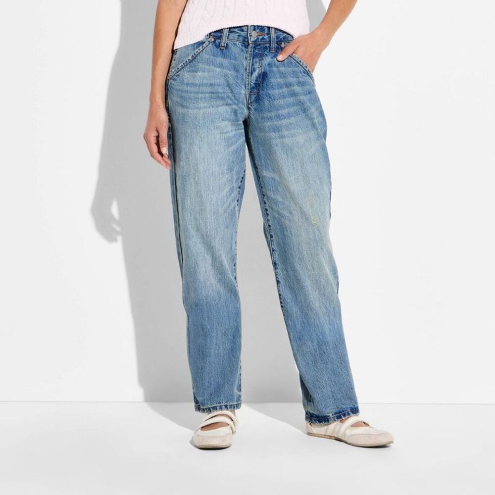 Women's Low-Rise Twisted Seam Jeans - Wild Fable Light Wash 4